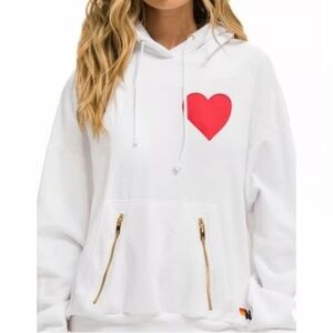Aviator Nation Heart Stitch Hoodie Women’s Size M